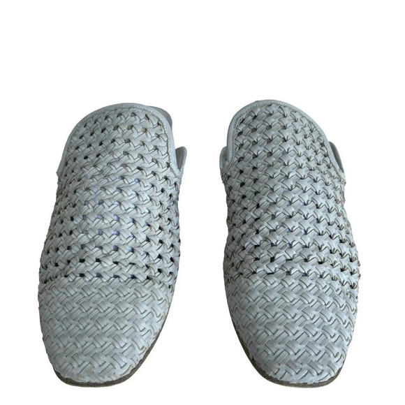 Freda Salvador Murphy Woven Leather Mules Perforated Slip On Shoe Misty Grey 9.5 - Picture 2 of 5